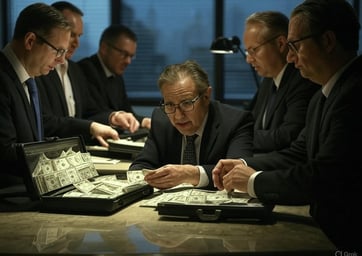 Corrupt Network Executives with a briefcase full of cash.