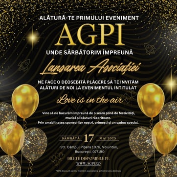 a poster for a party with balloons and balloons