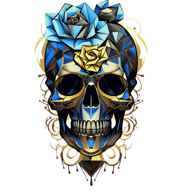 blue skull ai generated