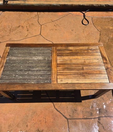 Furniture before and after pressure wash