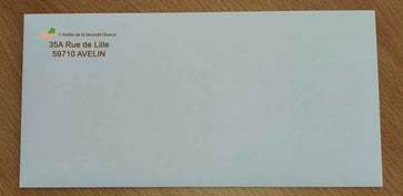 Enveloppe avec un adresse personnalisé
