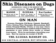 1910 the dog fancier ad skin diseases on dogs