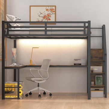 space saving bed and desk idea