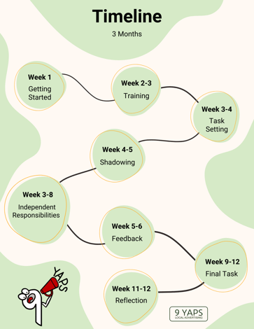 The steps in the 9Yaps internship program