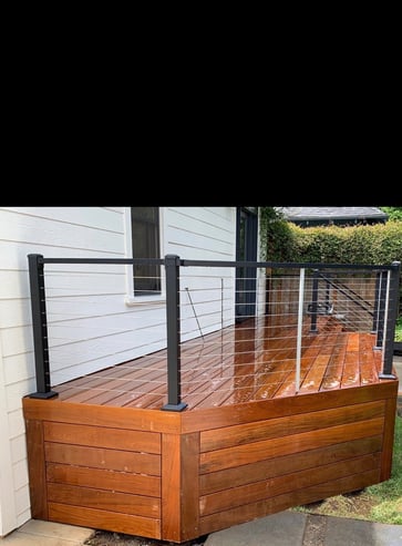 Brazilian hardwood deck with aluminum cable railing 
