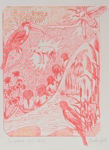 6ème mère rouge coyote luciole conte gravure rhénalon
