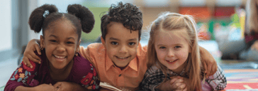 Enfants allongés sur un tapis
