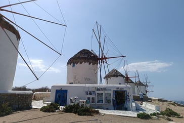 The famous windmills of Mykonos
