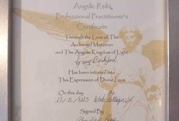 Angelic Reiki by Gary Bashford Practitioners certificate