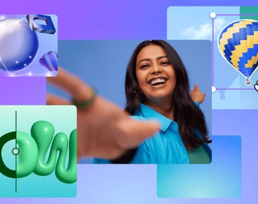 a woman holding a blue balloon in front of a blue sky