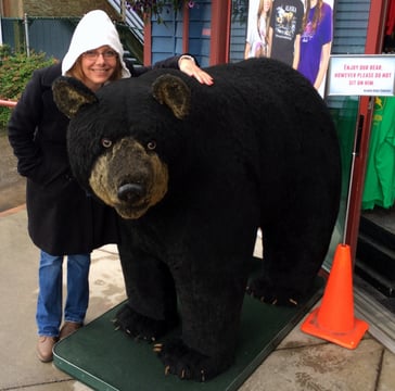 Lady and The Bear in Juneau, Alaska