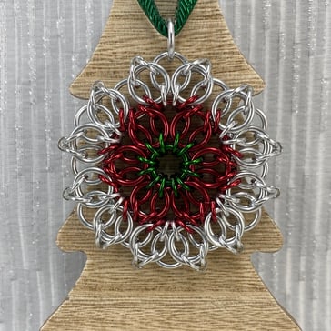 Christmas Ornament crafted from chain maille ( chainmaille )