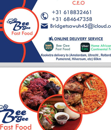 Call Card fot Bee Gee Fast Food