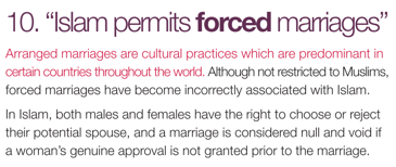 Islam permits forced marriages 