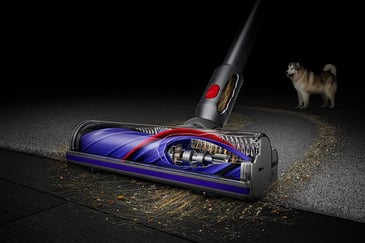 Dettaglio del laser verde del Dyson V15 Detect