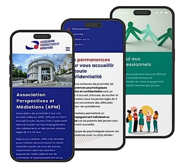 Conception de site web responsive pour APM Écoute Jeunes à bagneux, par Lz Créa