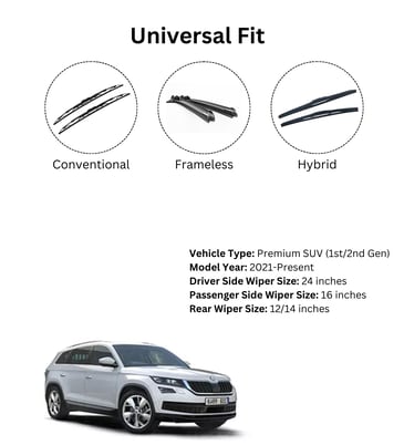 Wiper sizes for Skoda Kodiaq – 26 inch, 18 inch, 14 inch