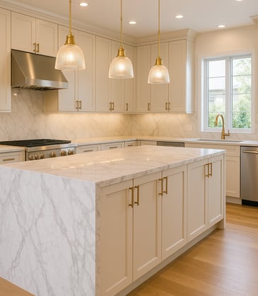 A well lit kitchen 