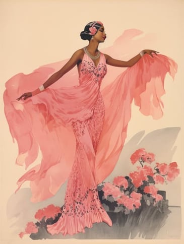 Ilustración vintage de Josephine Baker en ‘Danse Sauvage’