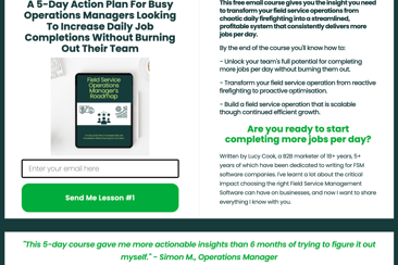 FSM Software email opt-in landing page