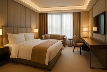 Progetto BRB Engineering per il settore Hospitality: camera d’hotel di alta gamma con arredi custom