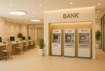 Progetto BRB Engineering per il settore bancario: filiale funzionale con sportelli automatici