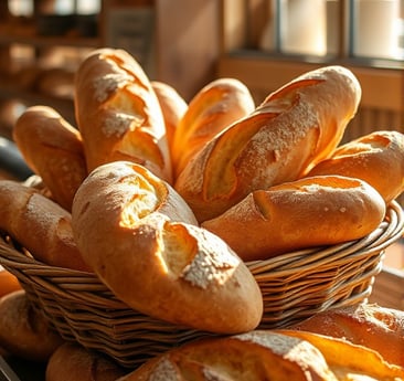 un panier de baguettes