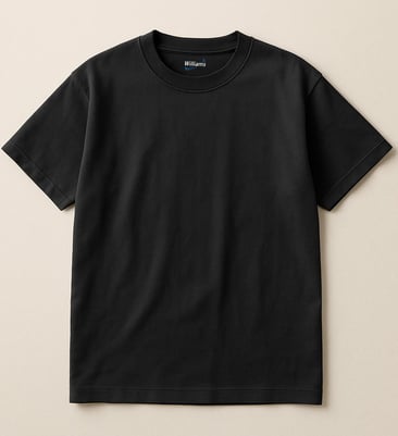 a black t - shirt with a white background