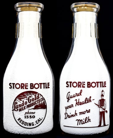 Land O' Gold Milk Bottle, Redding California