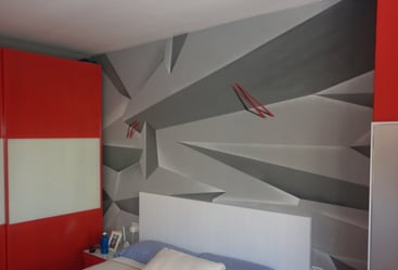 Graffiti en pared interior diseño 3d mural decorativo personalizado