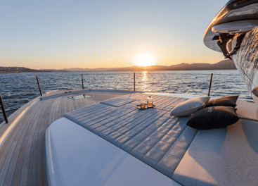 Guests enjoying a day party on a yacht