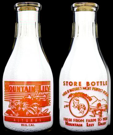 Mountain Lily Dairy Milk Bottle, Alturas, California