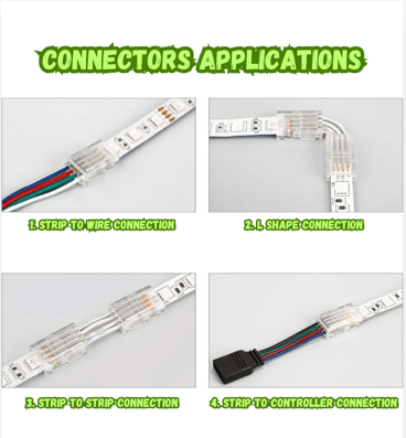 There are different types of connectors that you can use to extend your strip lights