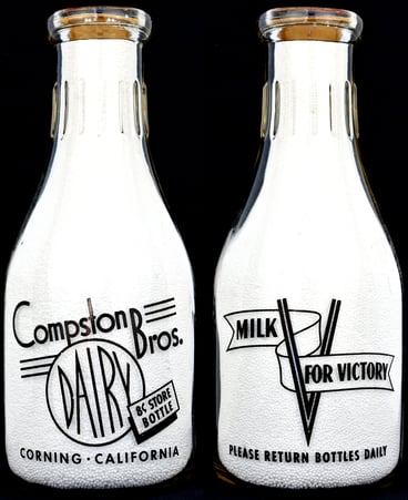 Compson Brothers Dairy, Corning California milk bottle