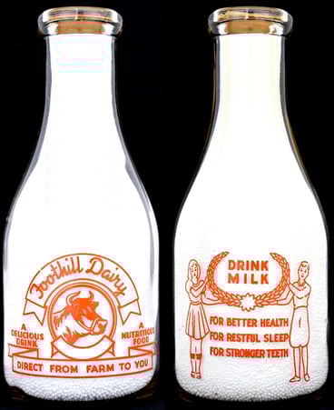 Foothill Dairy Milk Bottle Azusa, California milk bottle for sale