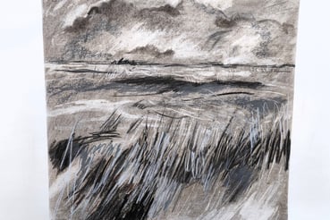 Paysage imaginaire 020725 - Fusain set pastel sur papier - 65X50 - 2025