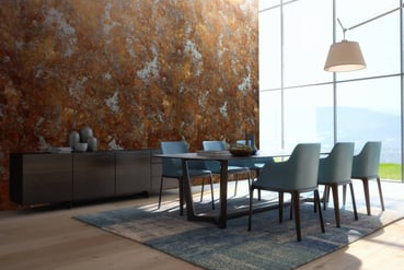 great interior design solution due to the wallcovering solution used
