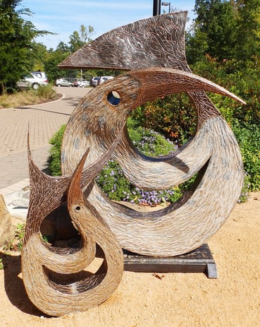 Aaralyn and Sasha - sculpture by Jeff Hackney, private collection, Chapel Hill, NC