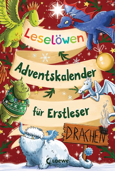 Leselöwen Buchcover Adventskalender für Erstleser Drachen