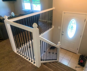 Stylish hallway with newly painted walls