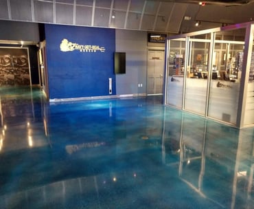 Navy Seal Museum stained & polished concrete floor