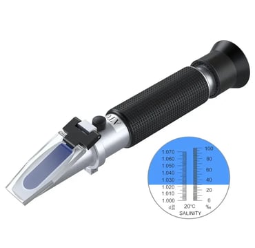 AUTOUTLET Refractómetro de Salinidad, Medidor de Nivel de Sal, Escala Dual de 0-100 ppt de Salinidad