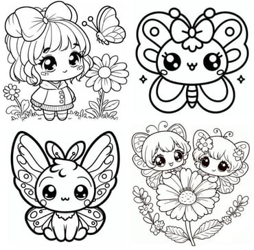 butterfly coloring pages montage