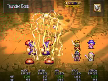 Lunar Silver Star Story Battle Screen