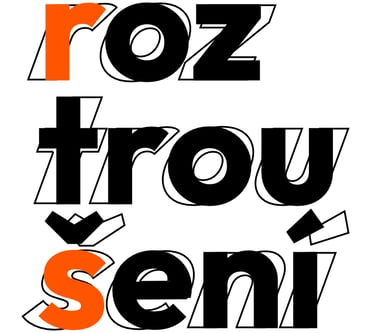 Logo roztroušení, černo oranžové