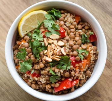 Lentils + Red Bell Peppers + Quinoa