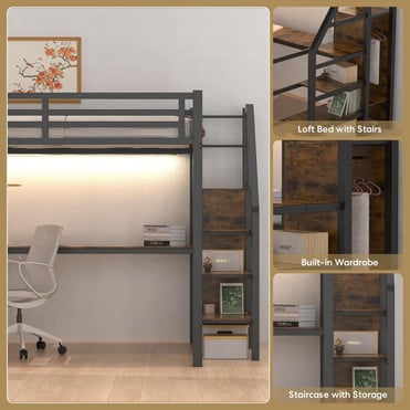 best minimalist loft bed with desk