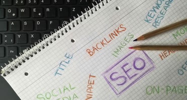 SEO strategy plan on notebook