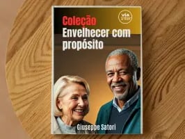 Representação da capa fíca em 3d do livro Coleção envelhecer com propósito