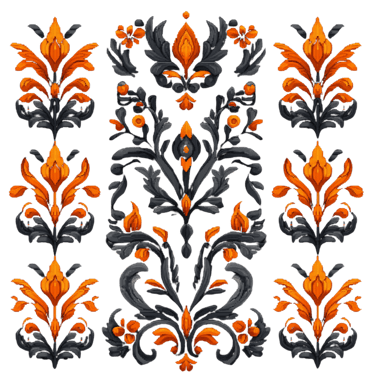a picture of a pattern of flowers and leaves